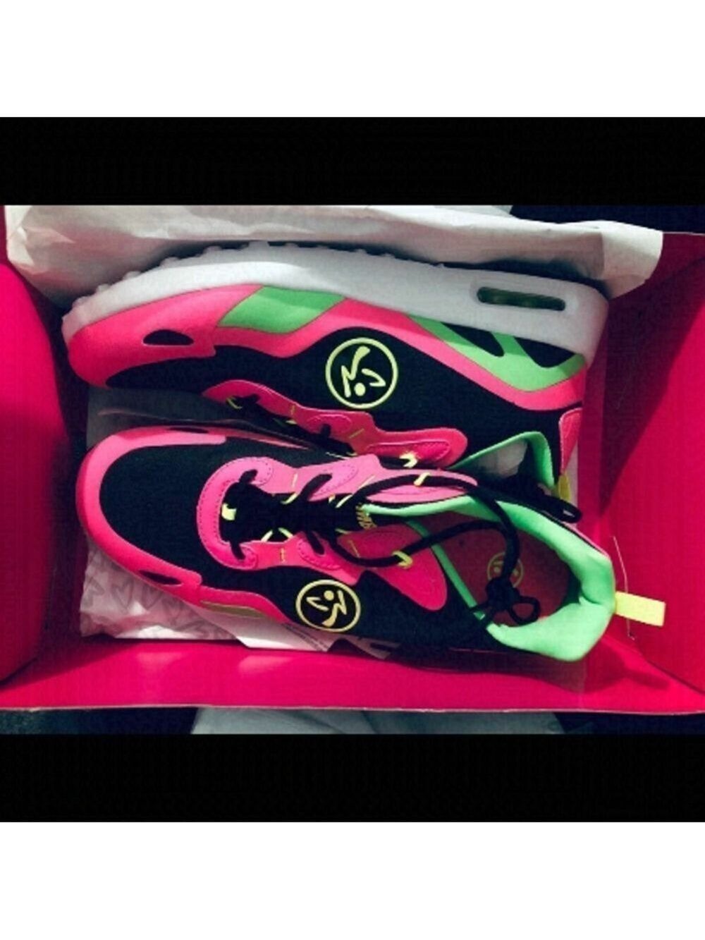 ZUMBA Air Lo shoes in Black, Pink, Lime Green and Yellow Size 11